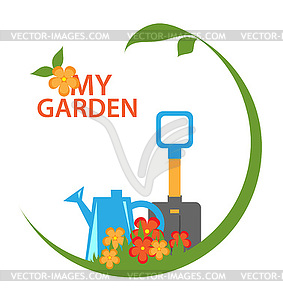 Gardening emblem - vector clip art