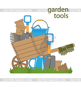 Tools for working in garden - vector image