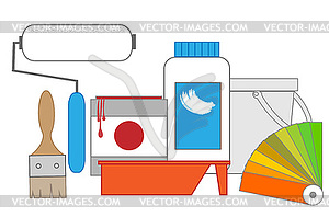 Tools and materials for painting - vector clipart