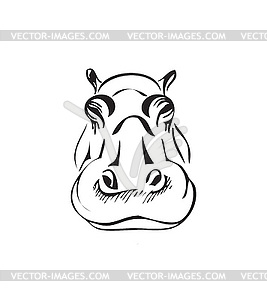 Head of hippo - vector clipart