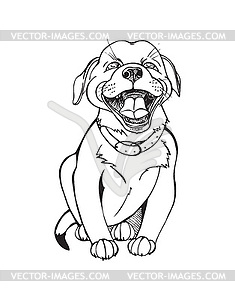 Cheerful puppy - vector clip art