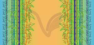 Background with bamboo - color vector clipart