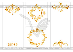 Templates with stylized pattern set - vector image