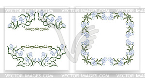 Designs with blue iris - vector clip art