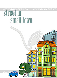 Street of small town - vector image