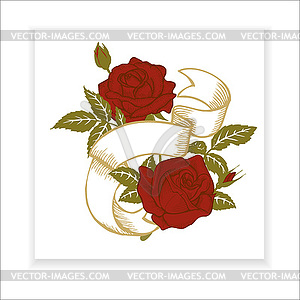 Red roses, element for design - vector clipart
