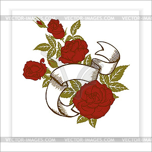 Red roses, element for design - vector clipart / vector image
