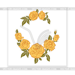 Yellow rose, element for design - vector image