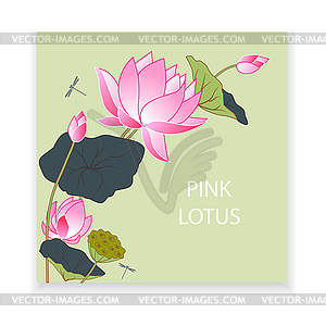 Blooming lotus - vector clipart