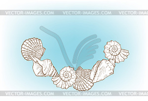 Sea shells frame - vector clip art