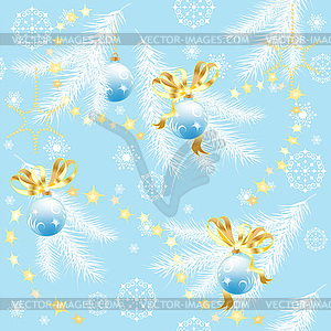 Blue Christmas background with Christmas balls - vector image