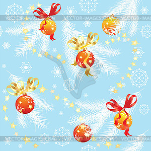 Blue Christmas background with Christmas balls - vector image