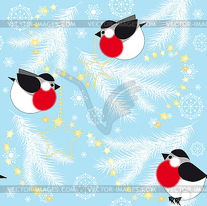 Blue Christmas background with fir branches and - vector EPS clipart