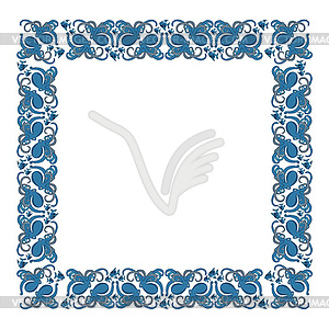 Square frame with an ornament of octopus and fish - vector image