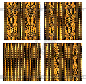 Seamless knitted patterns - vector clipart