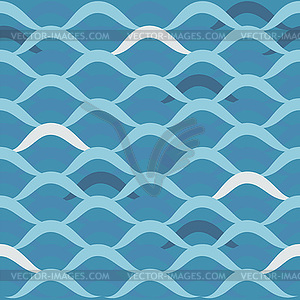 Sea waves, abstract seamless pattern - vector image