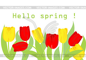 Background with spring flowers - vector clipart