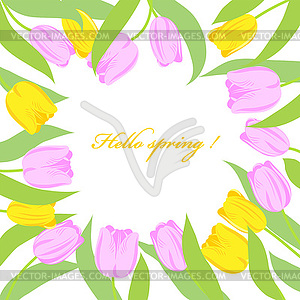 Background with spring flowers - vector image