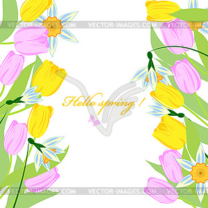 Background with spring flowers - vector EPS clipart