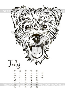Календарь с портретами собак - графика в векторном формате
