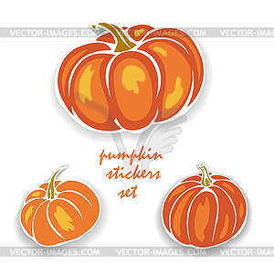 Pumpkin stickers set - vector image