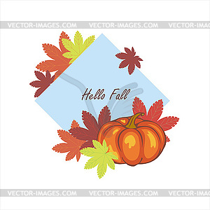 Autumn leaves and pumpkins - vector clipart