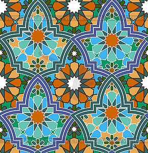 Seamless geometric Moroccan pattern - vector clipart
