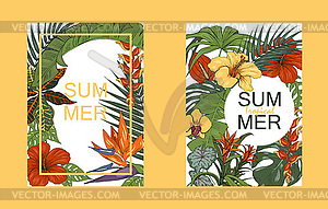 Тропическое лето, шаблон для плаката - графика в векторном формате