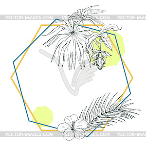 Tropical summer, template for poster - vector image
