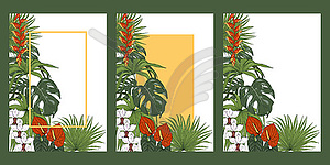 Tropical summer, template for poster - vector image