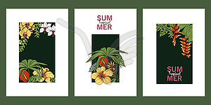 Tropical summer, template for poster - vector clipart