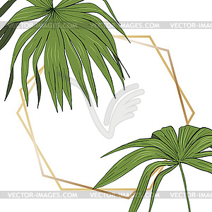 Tropical palm leaf, template for poster - vector clip art