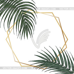 Tropical palm leaf, template for poster - vector image