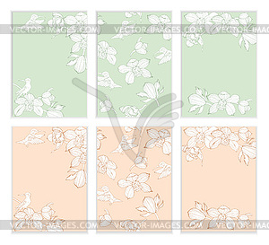 Orchid flowers on pastel background templates for - vector clip art