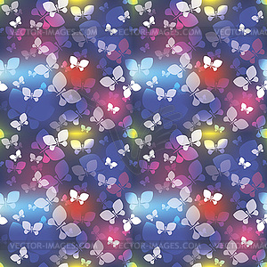 Multicolored seamless background with butterflies - vector clipart