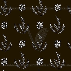 Stylized grass on dark background, seamless - vector image