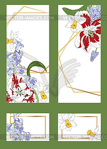 Set of Banners with spring flowers - vector clipart