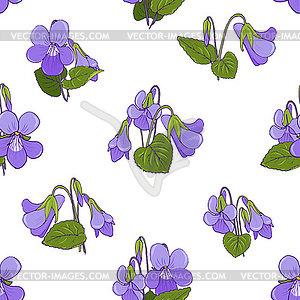 Bushes of romantic spring forest seamless - vector clipart / vector image