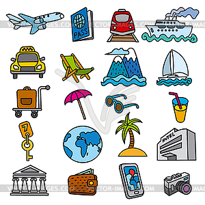Travel icons - vector image