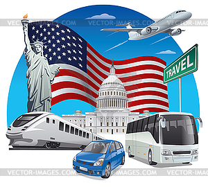 Travel in USA - vector EPS clipart