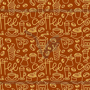 Coffee seamless pattern - vector clip art