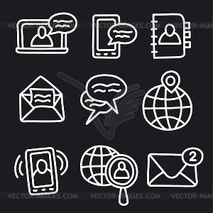 Communication icons set - vector image