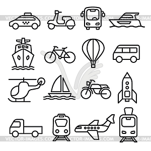 Transport icons - vector clipart