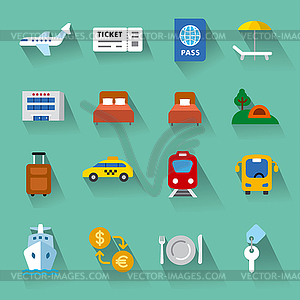 Travel flat icons - vector clipart