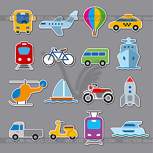 Stickers of transport - vector image