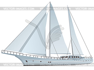 Sailing yach - vector clipart