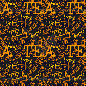 Tea seamless pattern - vector clip art