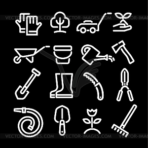 Garden tools icons - vector image