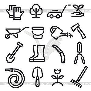 Garden tools icons - vector image