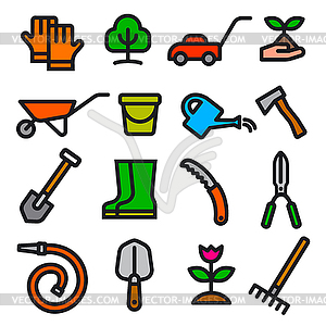 Garden tools icon set - vector clip art